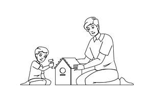 tree birdhouse building vector, a Person Illustration by pikepicture