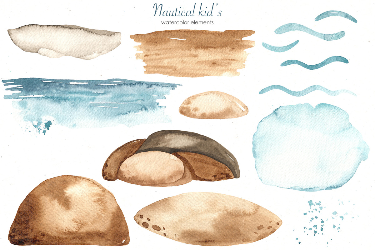 Nautical kids watercolor, a Transportation Illustration by Marina Ermakova (Photo 5 of 12)