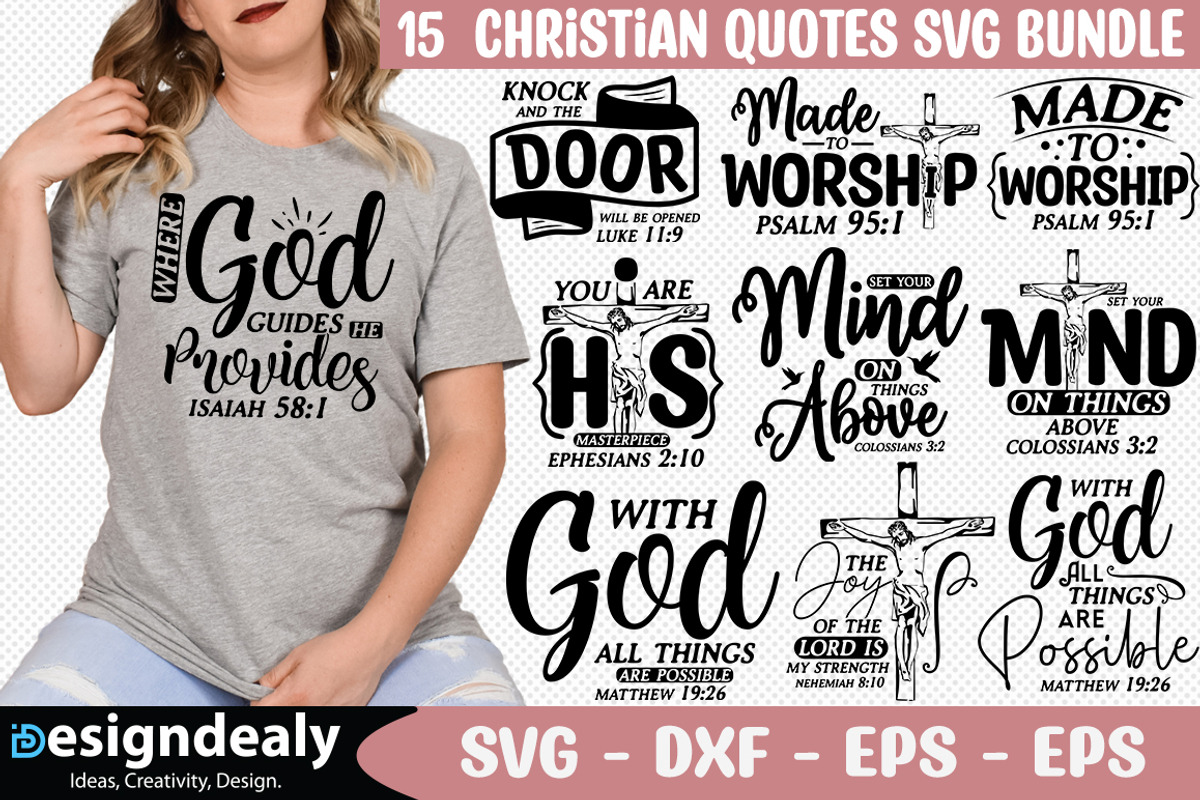 Christian Quotes SVG Bundle, a Graphic by Buysvgbundles (Photo 1 of 6)