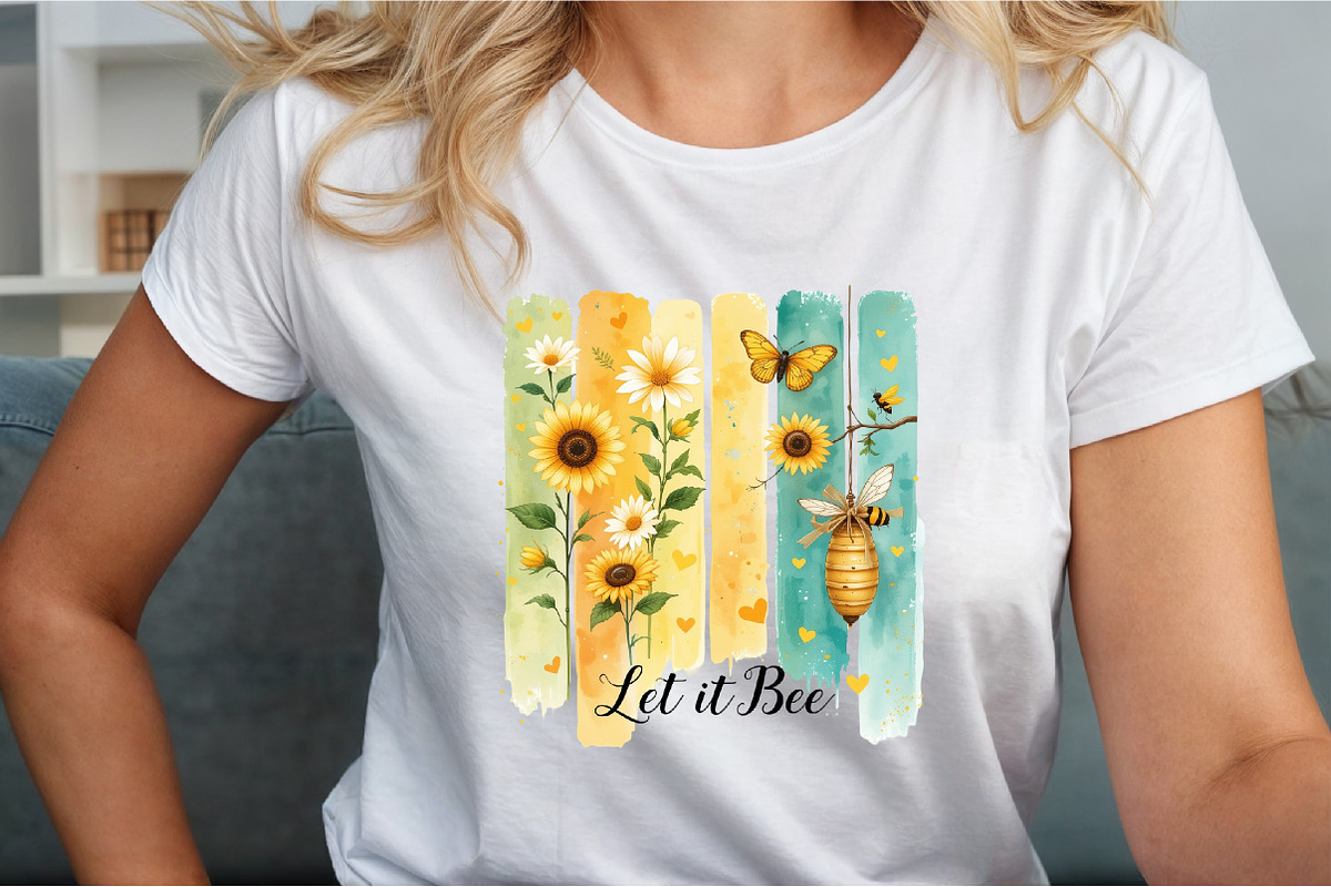 Let It Bee Positivity PNG Spring Sum, an Illustration by Sublimation Artist (Photo 3 of 9)