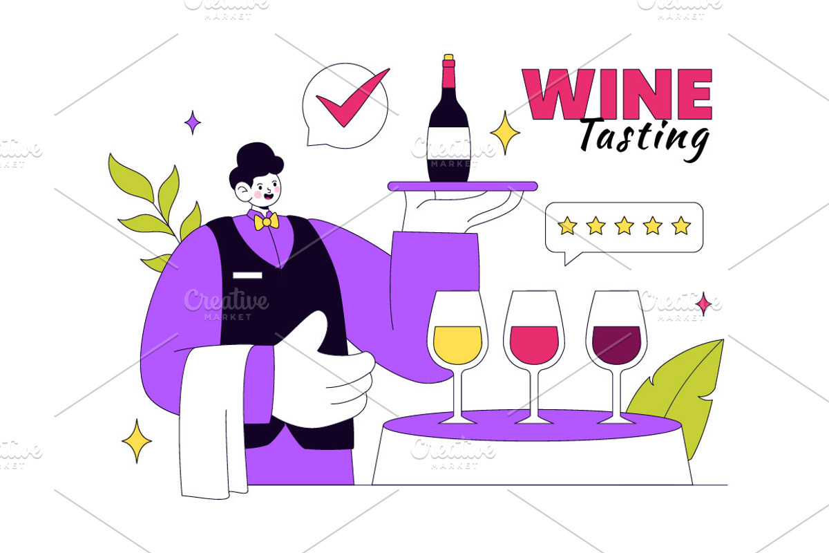 10 Wine Tasting Vector Illustration, a Food Illustration by denayunebgt (Photo 4 of 4)