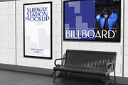 Billboard in Subway Station Mockup, an Advertising Mockup by Unerispace (Thumbnail 2 of 5)