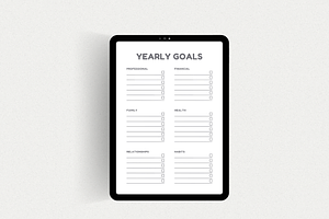 Yearly Goals Planner Printable