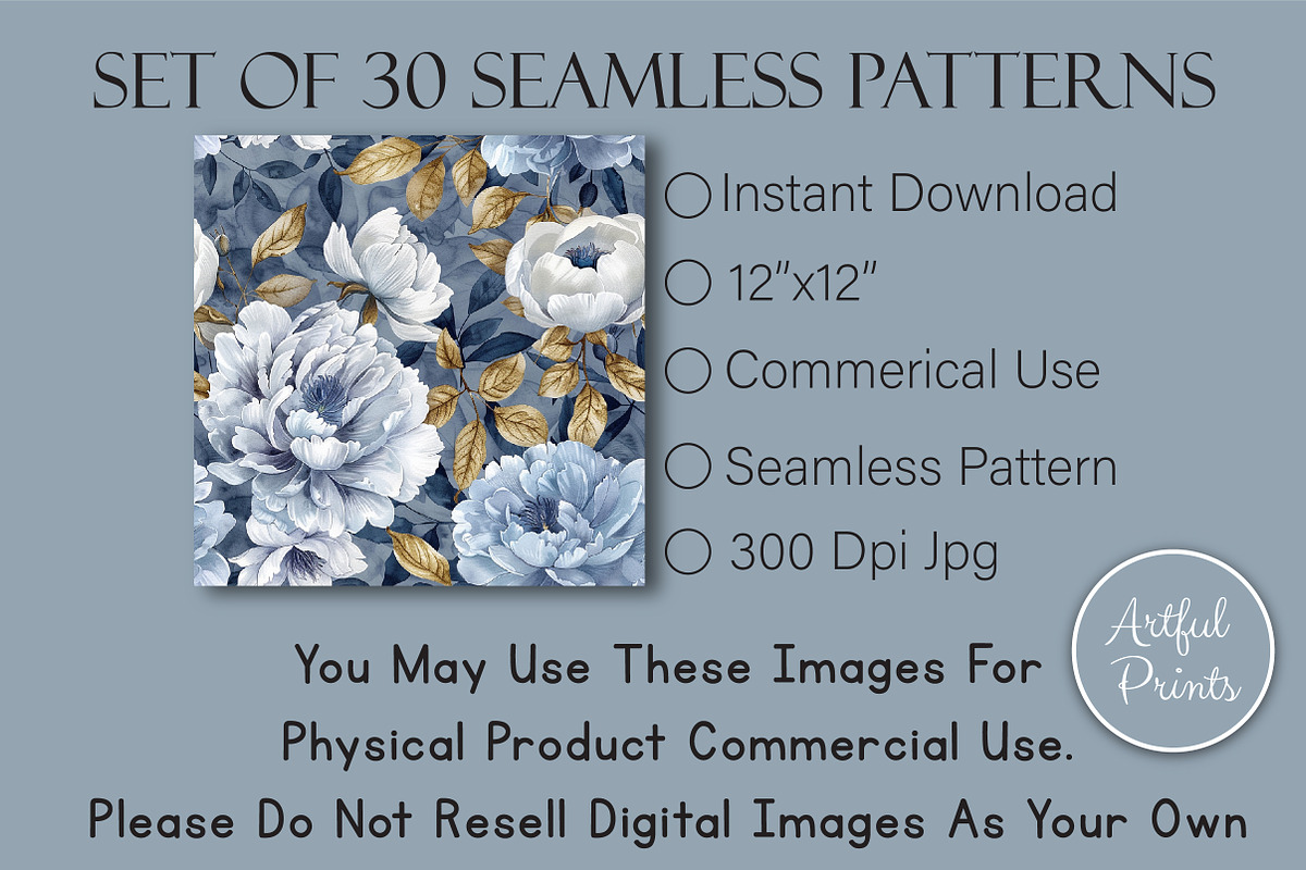 Peonies Floral Seamless Pattern, a Pattern Graphic by Artful Prints (Photo 2 of 7)
