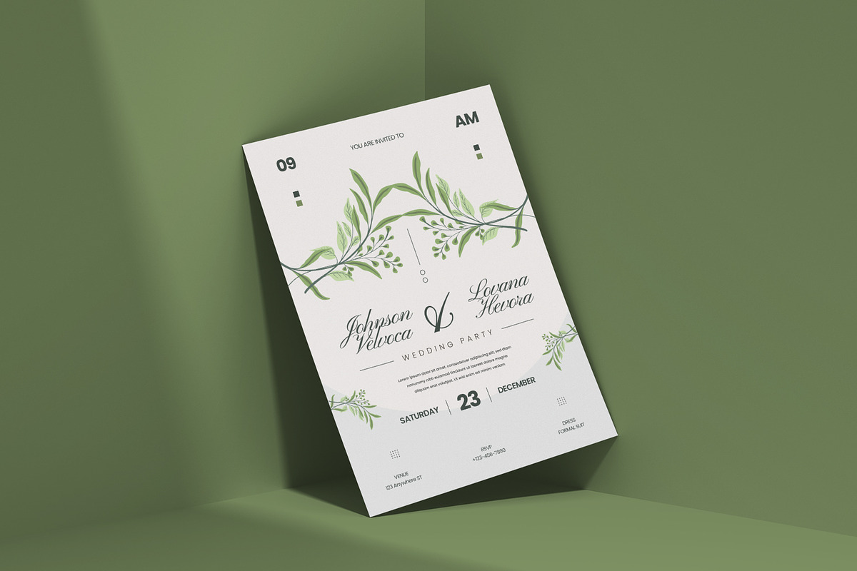 Floral - Wedding Invitation, a Print Template by VUNIRA (Photo 2 of 2)