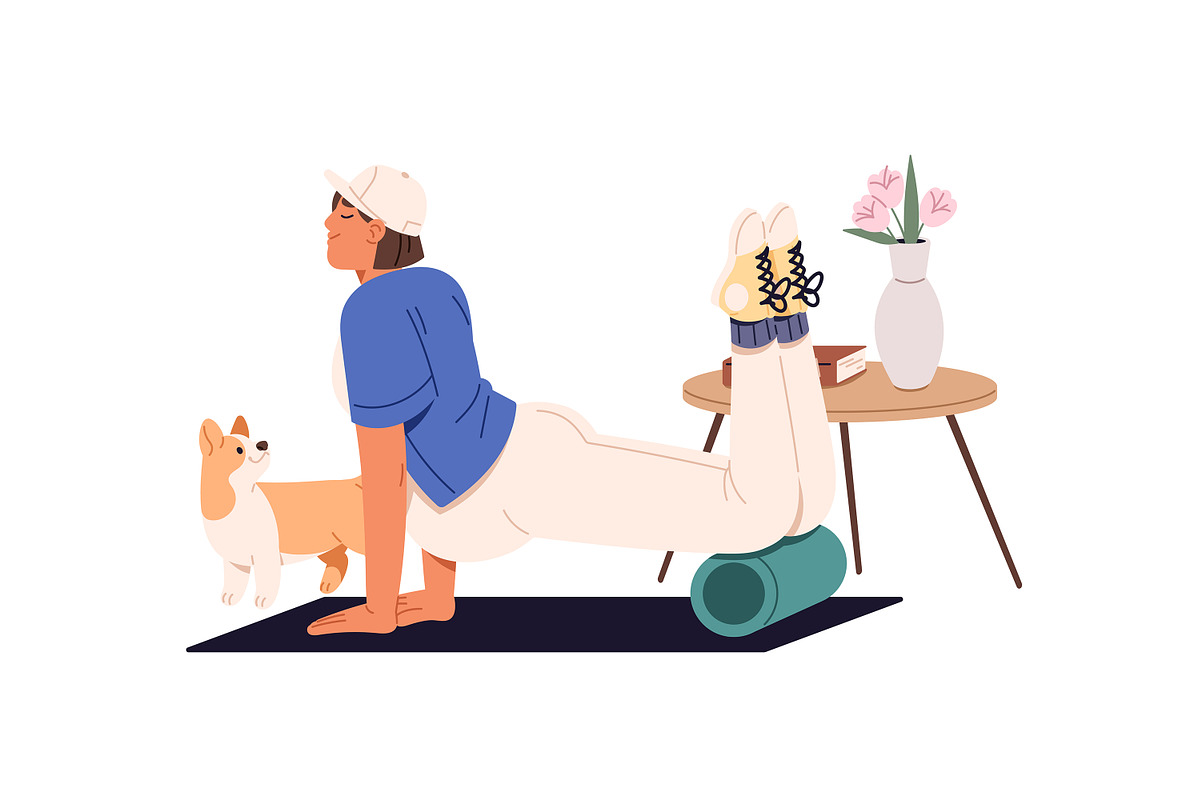 Pregnancy sport exercise, yoga set, a Person Illustration by PaperTrident (Photo 10 of 12)