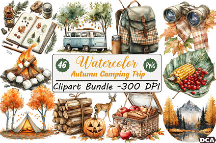 Autumn Camping Trip Clipart