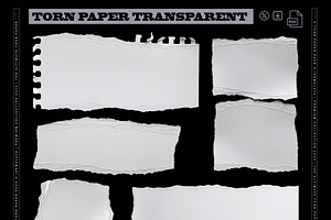Ripped Torn Paper Set PNG, a Texture Graphic by iHemalaya