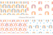 Watercolor Boho Rainbows Collection, an Object Illustration by MayaNavits (Thumbnail 3 of 8)