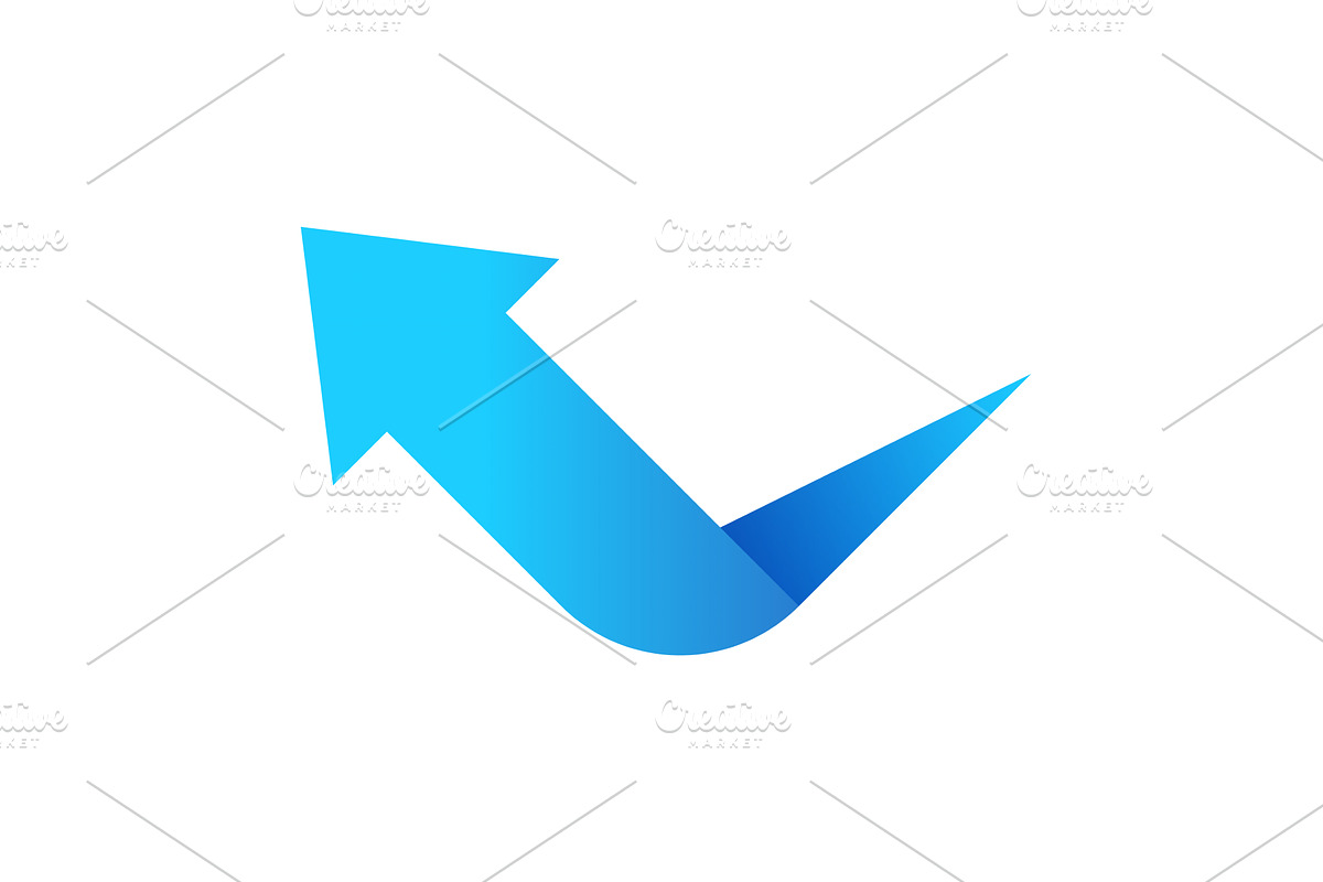 Blue arrow icon, pointing left, an Object Illustration by Things for designers