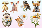 Animals with Daisy Summer Animals., a Graphic by CitraGraphics (Thumbnail 3 of 4)