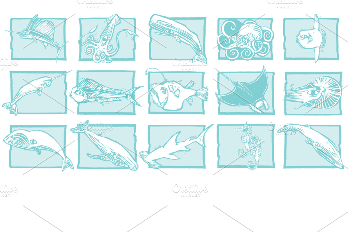 Sea Life, an Illustration by Xochicalco's Ruin