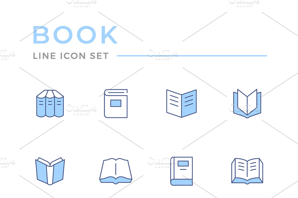 Set line icons of book, an Outline Icon by motorama (Photo 1 of 2)