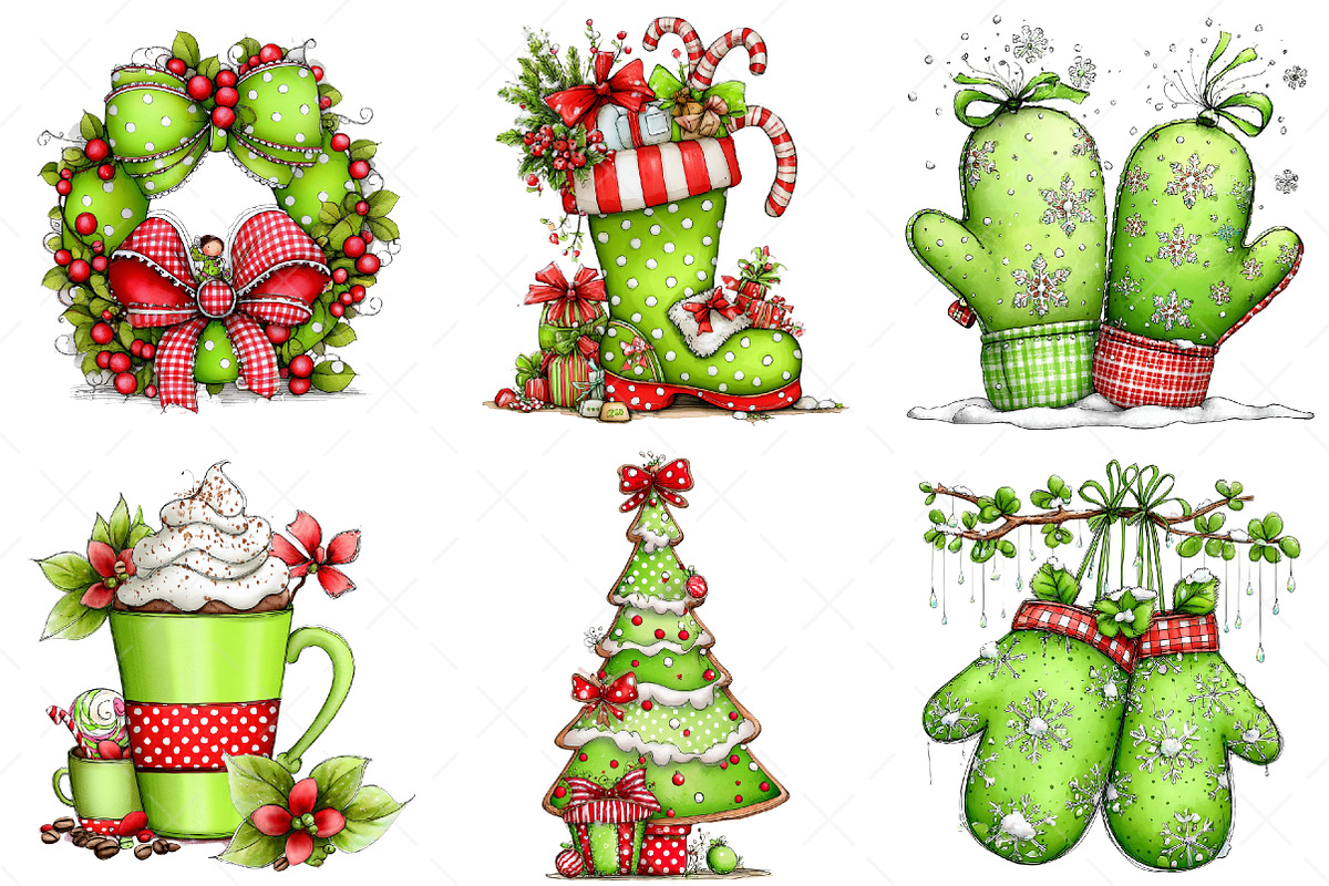 Green Christmas Clipart Png, an Illustration by Craft Nest (Photo 8 of 11)