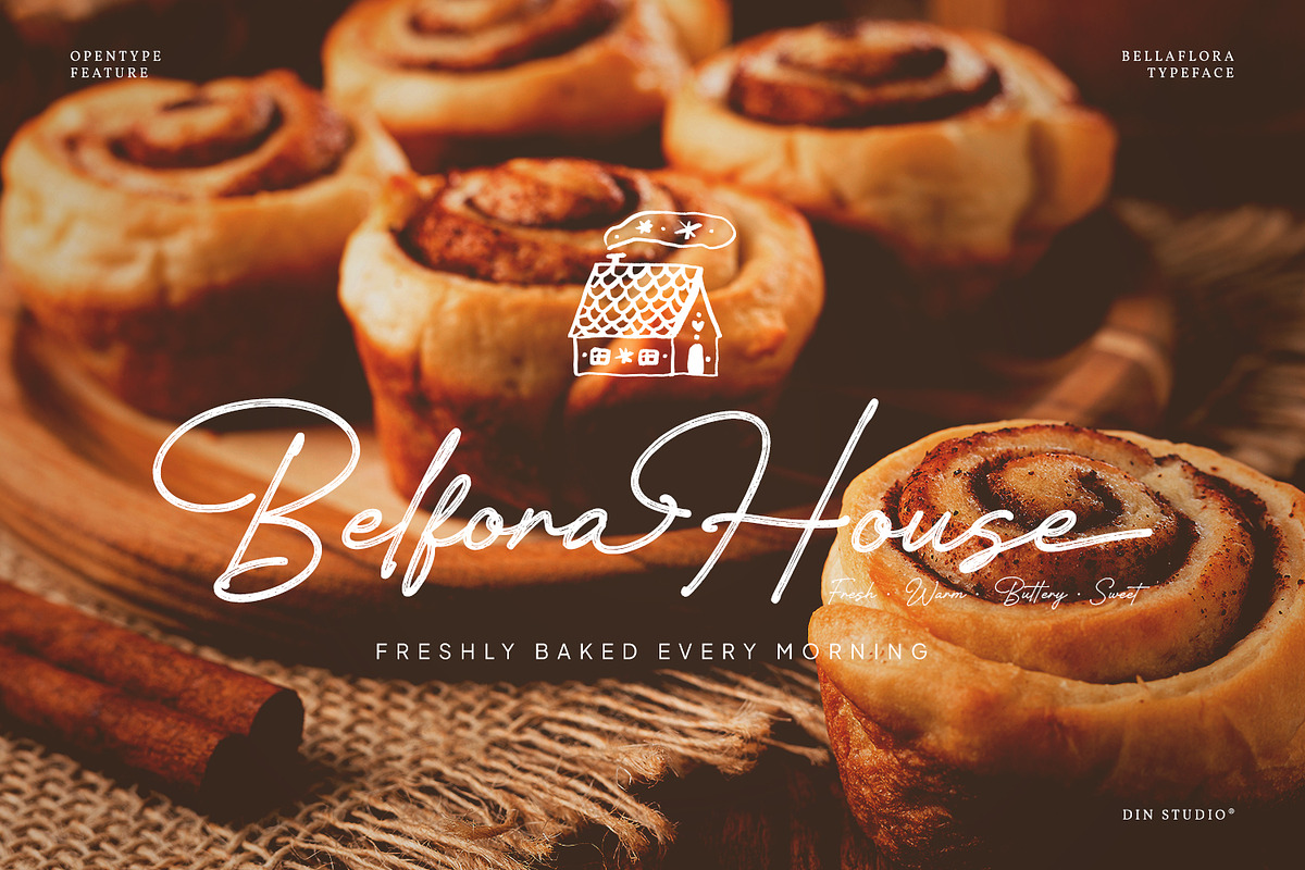 Bellaflora, a Script Font by din-studio.com (Photo 5 of 11)