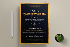 Christmas Party Event Flyer Layout, a Flyer Template by MightyDesign