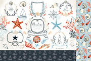 Watercolor and Ink Nautical Clipart, a Graphic by RhianAwni (Thumbnail 1 of 7)