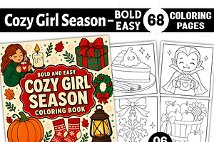 Cozy Girl Season Coloring Book