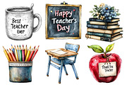 Monochromic Teacher's Day Clipart, an Illustration by Designworld (Thumbnail 3 of 6)