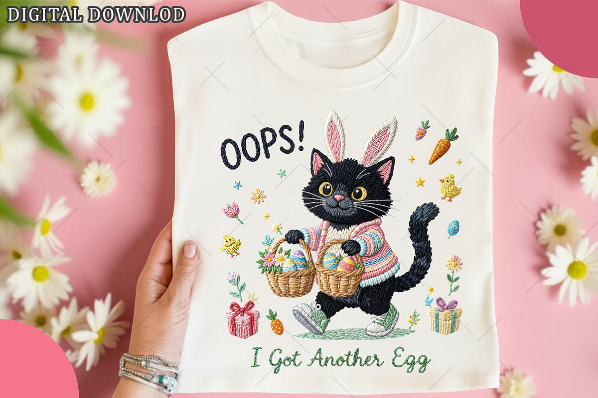 Faux Yarn Easter Funny Black Cat Png, an Illustration by OK Design (Photo 3 of 6)