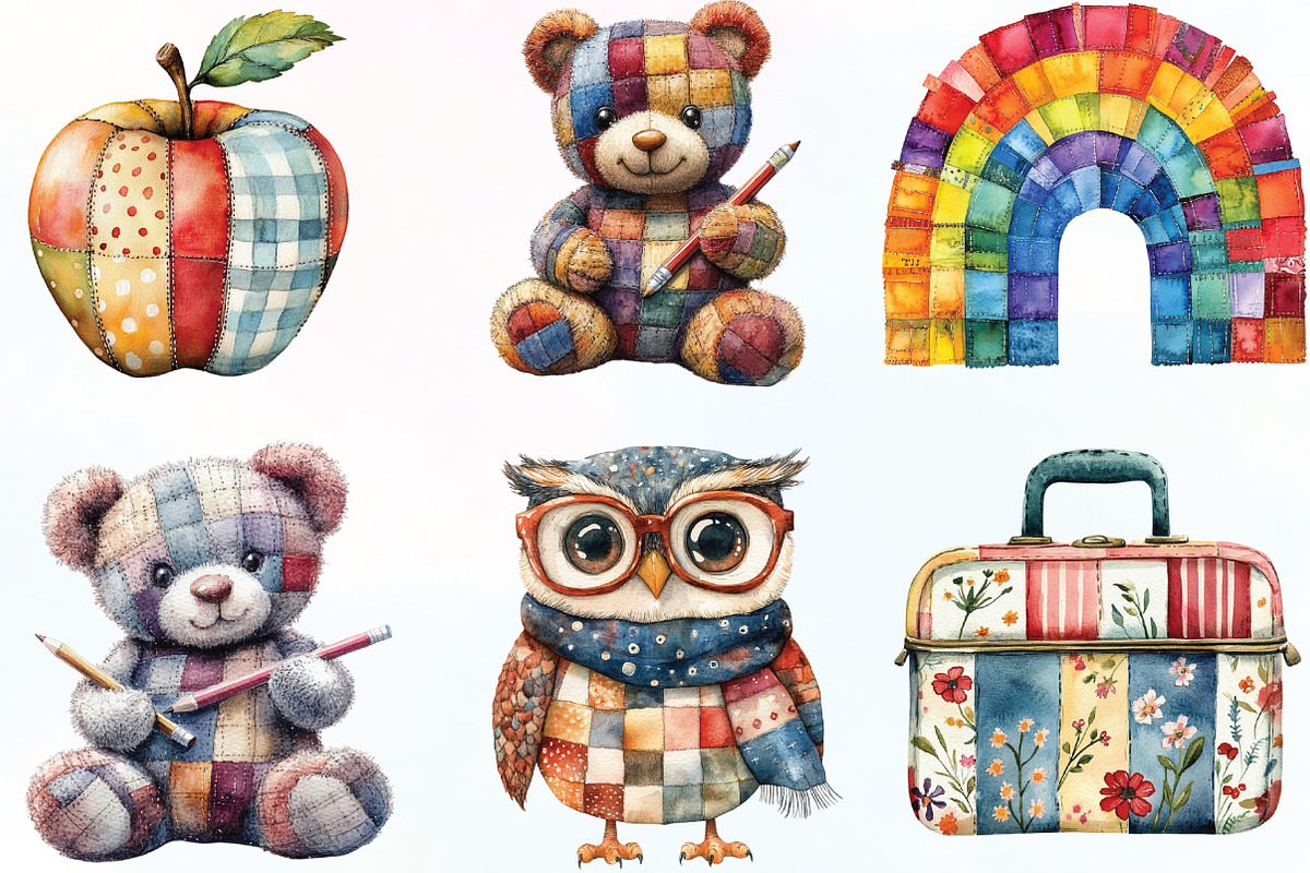 Patchwork Back to School Sublimation, an Illustration by CraftArtStudio (Photo 3 of 6)