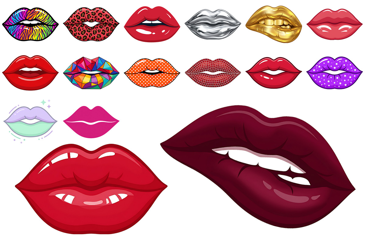 Lips Clipart, a Decorative Illustration by Forhadx5 (Photo 7 of 11)