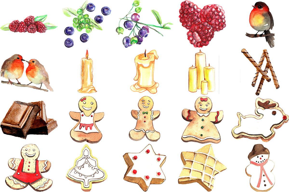 Christmas Cookies 104 Clipart Bundle, a Decorative Illustration by LilyBoo Clipart (Photo 3 of 6)