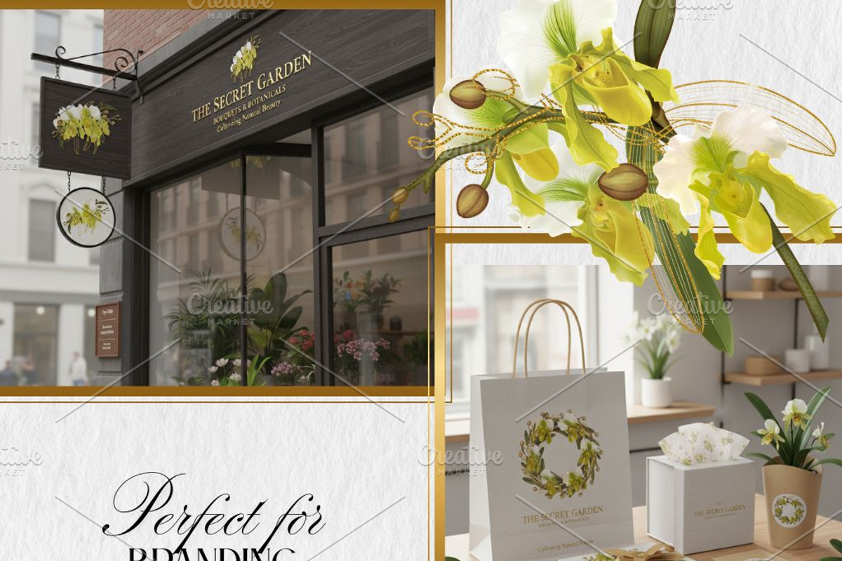 Slipper Orchid Botanical Clipart PNG, a Decorative Illustration by Floraphoria (Photo 9 of 12)