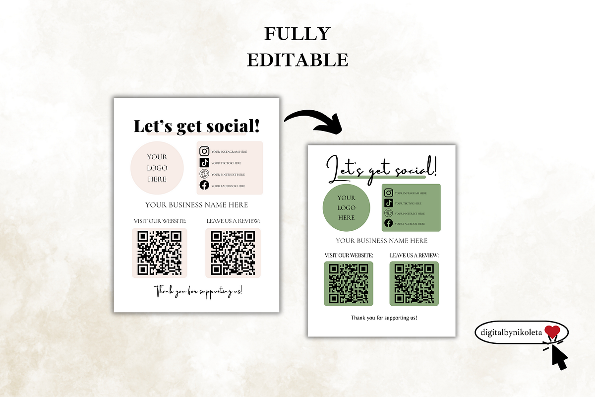 Let's get social Canva Template, a Templates & Theme by Digital By Nikoleta (Photo 3 of 9)