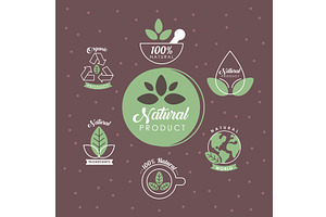 seven natural labels, an Illustration by studiogstock