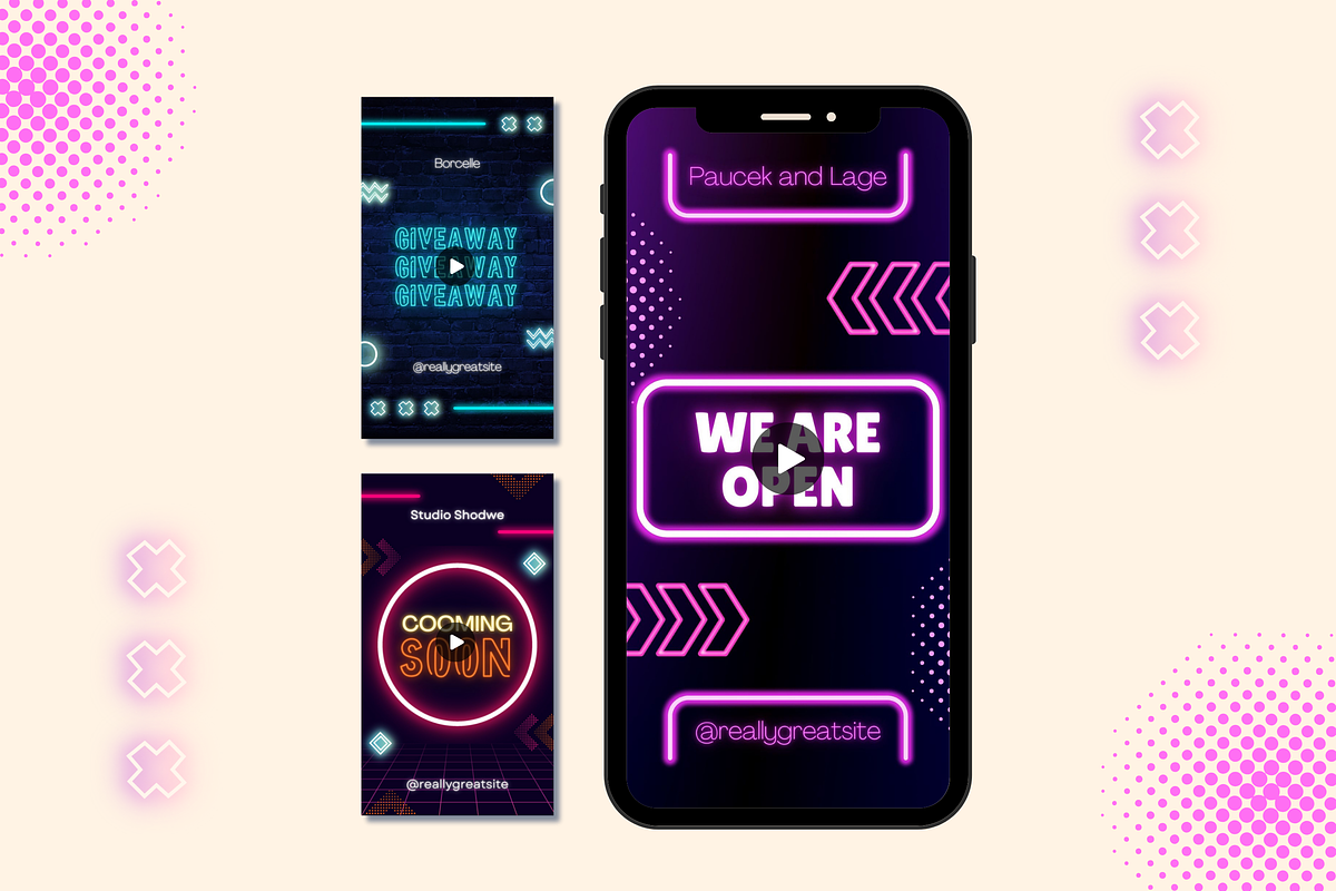 Neon Animation Instagram Story, a Templates & Theme by TemplateCastleStore (Photo 5 of 9)