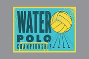 Water Polo retro vector poster set., a Sport Illustration by PoPaShop (Thumbnail 7 of 8)