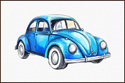 Watercolor Cute Blue Transport Car A, an Illustration by Sublimation Artist (Thumbnail 3 of 6)