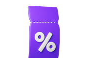 Flying purple 3D discount coupon, an Object 3D Model by Hannet (Thumbnail 4 of 8)