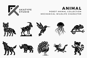 Robotic Animal Icons, a Solid Icon by Akatype Studio (Thumbnail 1 of 3)