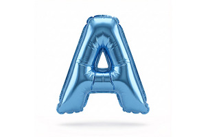 Blue Metallic Letter A Foil Balloon