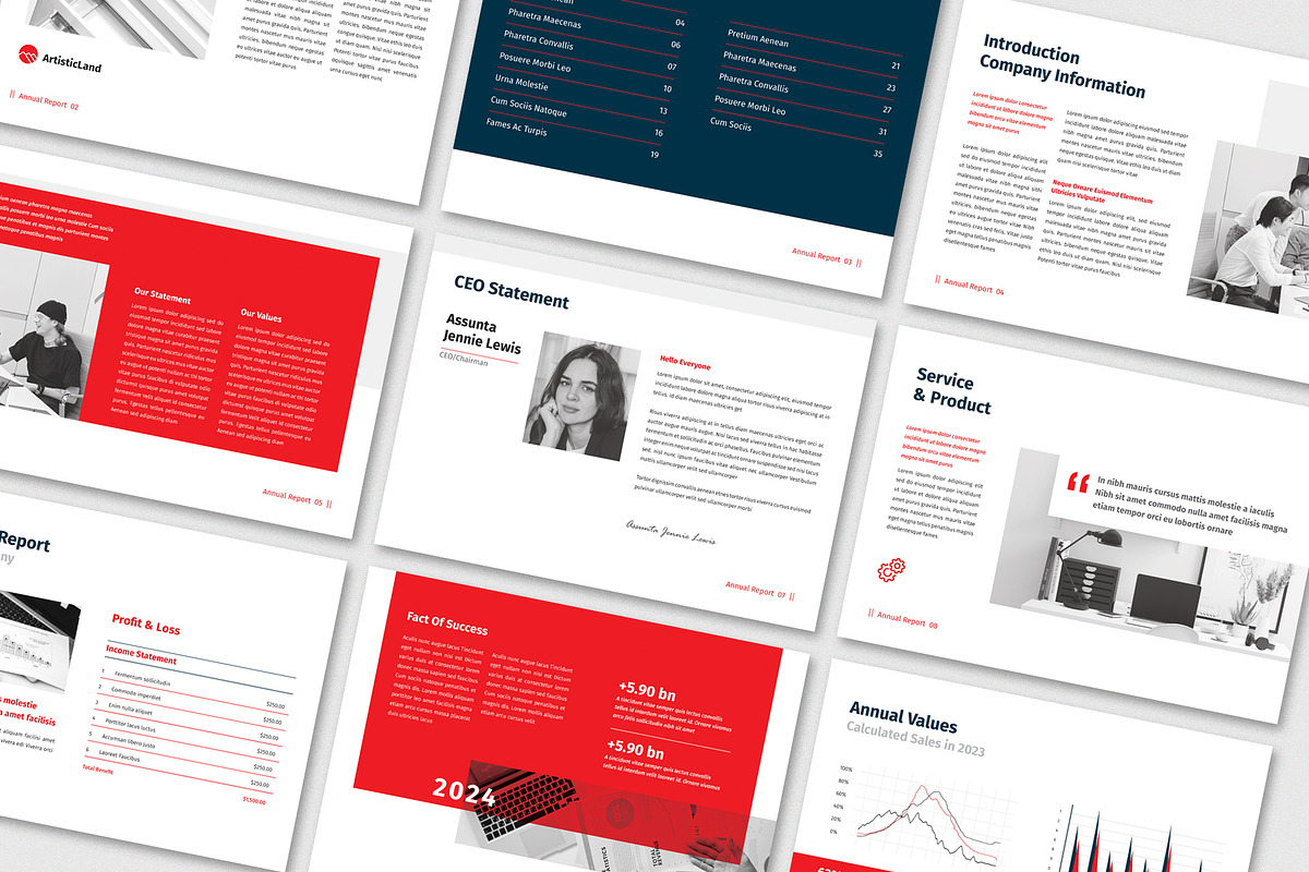 Annual Report | Canva, Indesign, a Brochure Template by ArtisticLand (Photo 4 of 11)