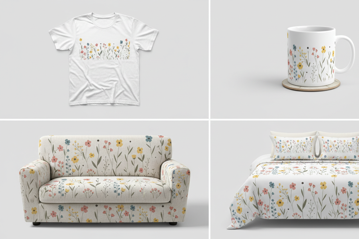 Soft Wildflower Seamless Pattern, a Person Illustration by Gfx_Store (Photo 1 of 4)