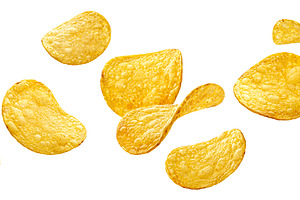 Natural potato chips isolated