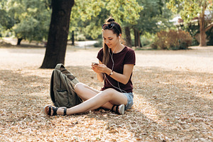 Girl in autumn park stock photo containing beautiful and girl