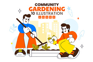 10 Community Gardening Illustration, an Object Illustration by denayunebgt