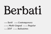 Berbati Regular Serif Font, a Serif Font by Ballasiotes (Thumbnail 1 of 6)