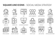 Square line icons, an Outline Icon by Howcolour (Thumbnail 32 of 85)