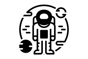 Armstrong astronaut solid icon, a Solid Icon by Creative priyanka