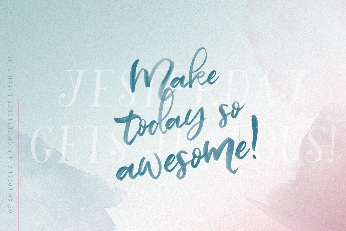 Oh So Lovely Font ~ a SVG Brush font preview 7