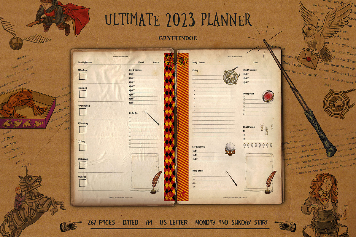 2023 Dated Planner for Gryffindors, a Templates & Theme by SizenS (Photo 1 of 2)