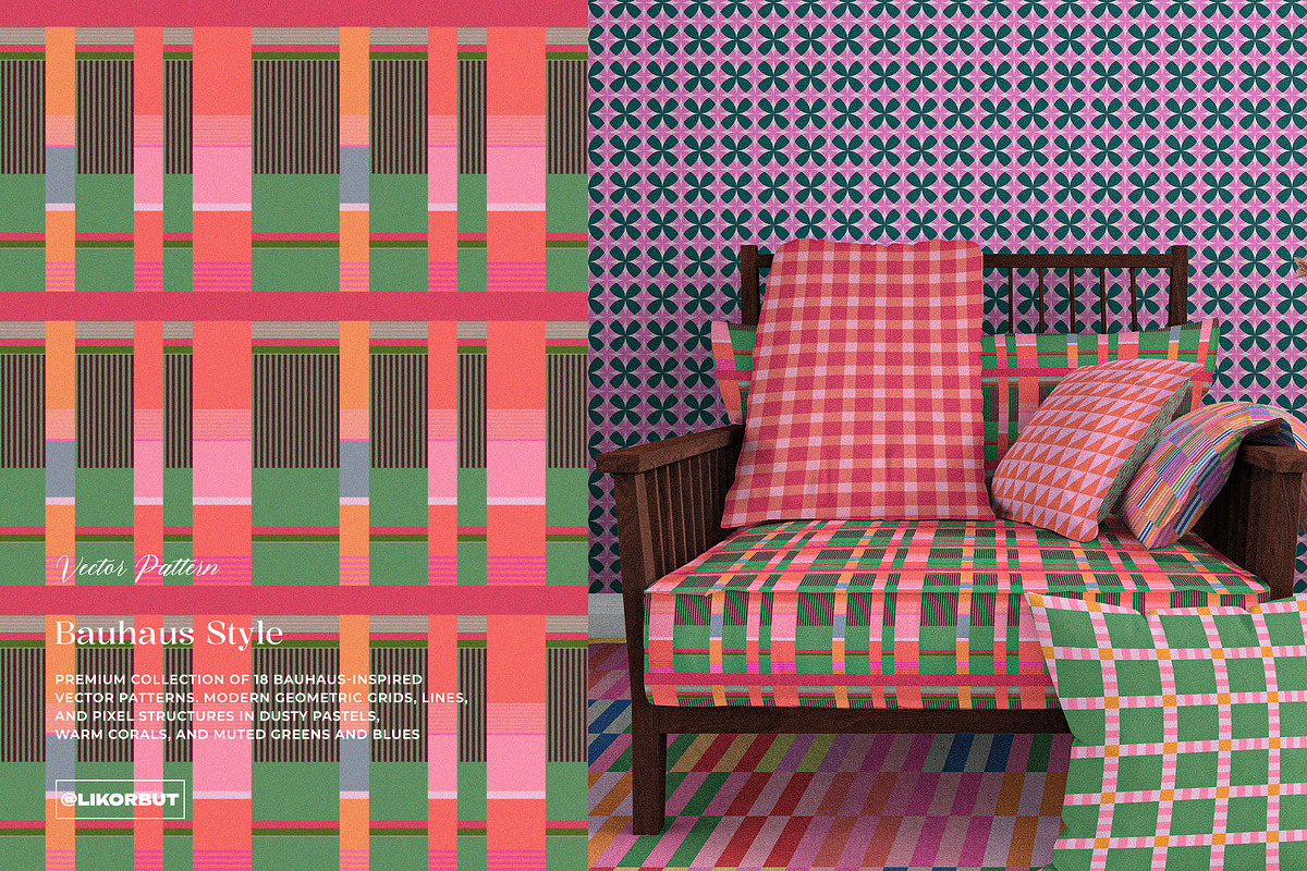 Bauhaus Modern Geometric Patterns, a Pattern Graphic by likorbut (Photo 7 of 10)