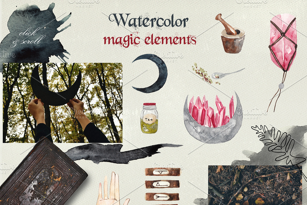 Magic forest design set, an Animal Illustration by Scarlet Heath Art (Photo 3 of 13)