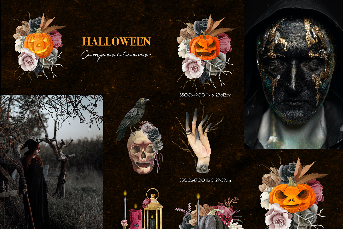 Halloween Horror Clipart, a Decorative Illustration by Julia M. Watercolor (Photo 4 of 9)