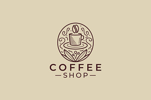 Logo Elegant Bean Coffee Cup, a Branding & Logo Template by Signatoro